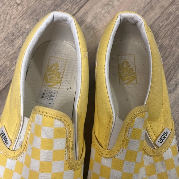 Vans bright yellow checkerboard sneakers size 8.5 - Picture 3 of 5